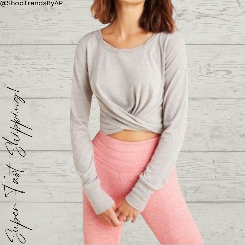 Free People Movement Twist Front Long Sleeve Crop
